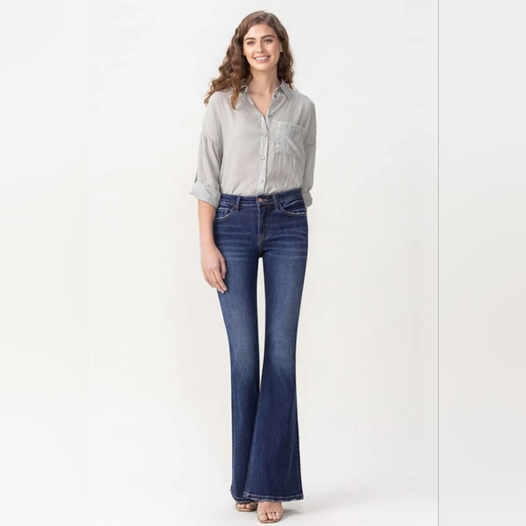 Vervet by Flying Monkey Dark Wash Mid Rise Flare Jeans Size 7(28) women's size 6 - Picture 6 of 14